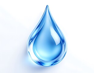 Serene Blue Water Drop: A Crystal-Clear, Minimalist Illustration