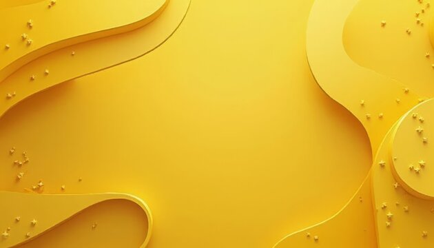 Yellow Abstract Background, Modern Design, Wave Pattern, 3D Render
