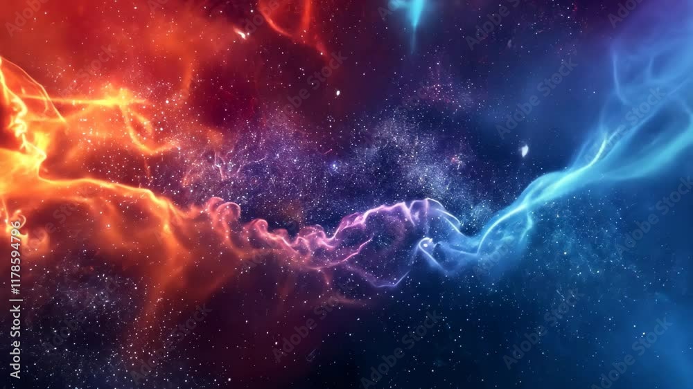 Canvas Prints an video capturing a vibrant and colorful space featuring a multitude of stars and billowing clouds,
