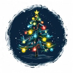 the AI Image Generator, Glowing Christmas Tree With Colorful Lights