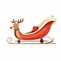 the AI Image Generator, Festive Christmas Sleigh with Deer Decoration fo