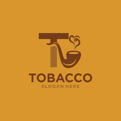 vector logo icon of cigarette pipe and tobacco leaf,original genuine tobacco leaf with natural color