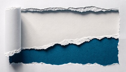 Naklejka premium Abstract Torn Paper Texture with Deep Blue Background and Shadow V4