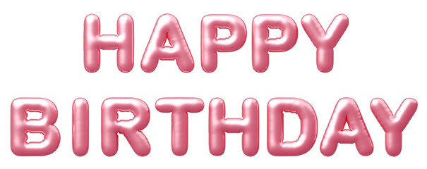 3D画像_風船_HAPPY BIRTHDAY_ピンク
