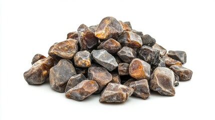 Obraz premium Heap of Kurma or dates, typical food during iftar, isolated on white background. Selective focus.