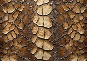 Close-Up Texture of Natural Animal Skin with Detailed Patterns and Rich Earthy Tones Showcasing a Unique and Intricate Design in High Resolution Photography