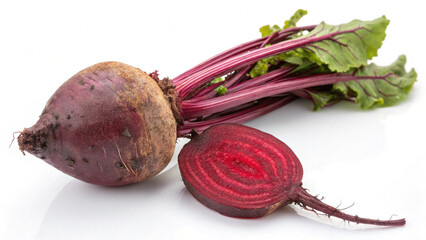red beet root isolated on white