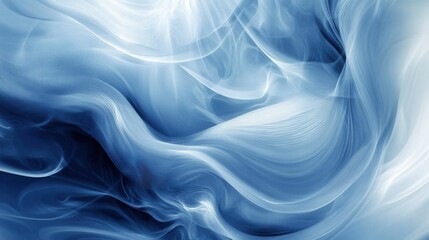 Obraz premium Serene Blue and White Abstract Fluid Design