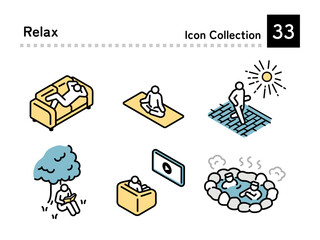 Pictogram illustration set of people relaxing