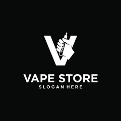 Fototapeta premium shop logo. E-cigarette shop logo. design for future e-cigarette and logo.