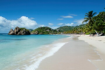 Fototapeta premium Tropical Paradise with Crystal Clear Water and Sand
