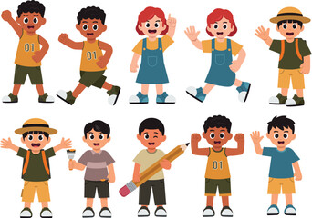 Kid character flat illustration