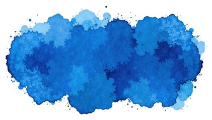 Obraz premium Deep cobalt blue watercolor blot, organic edges, dark blue, cobalt