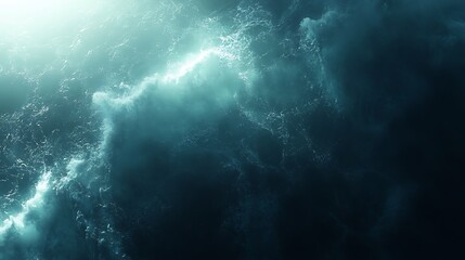 Obraz premium Ocean waves, sunlight, aerial view, textured water surface, background for design.