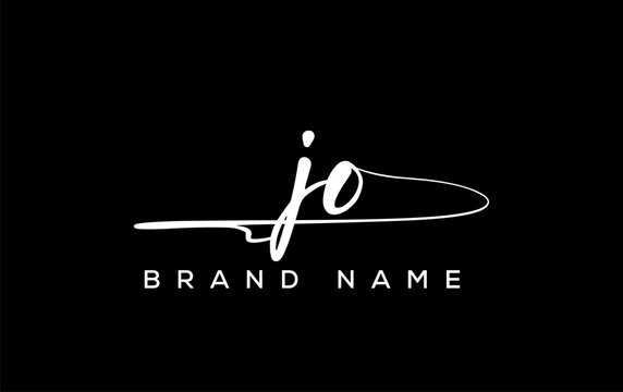 JO letter beauty handwriting vector logo