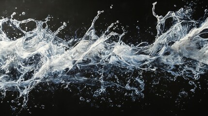 A splash of water against a dark backdrop, capturing the elegance and clarity of water with a fresh and abstract visual appeal