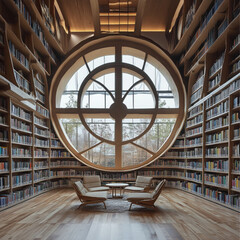 peace shaped large library