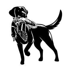 dog bite duck hunting illustration logo vector image t shirt