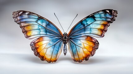 Colorful watercolor butterfly art nature photography studio setting artistic perspective beautiful insect display