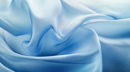 Fototapeta premium Soft, flowing light blue fabric with elegant drapes and folds.