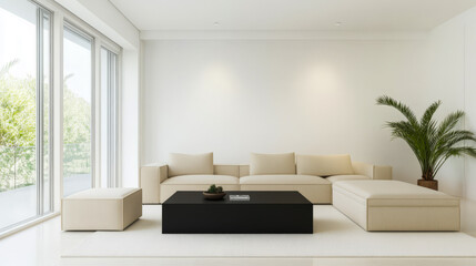 Modern living room design featuring minimalist furniture and natural light