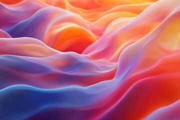 Obraz premium Colorful particle waves creating an abstract landscape with smooth textures and gradients