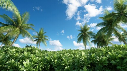 Fototapeta premium Vibrant Wide Angle View of a Sunny Day, Perfect for Capturing the Beauty of Nature and Outdoor Adventures.
