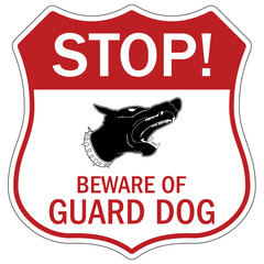 Obraz premium Guard dog warning sign