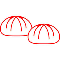 Small Baked Buns icon single vector illustration