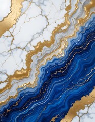 Fototapeta premium Abstract Blue and Gold Marble Swirl Design
