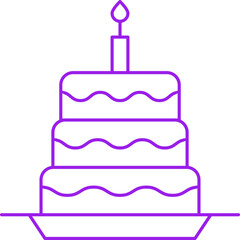 Cake III icon single vector illustration