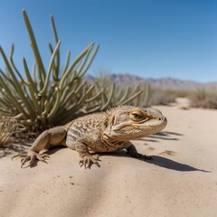 Fototapeta premium Desert Dunes and Sunlight: The Coachella Valley Fringe-Toed Lizard's World