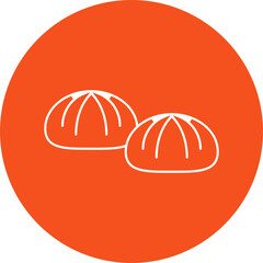 Small Baked Buns icon single vector illustration