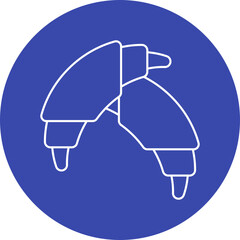 Crossiant I icon single vector illustration