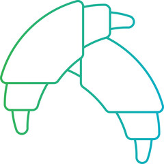 Crossiant I icon single vector illustration