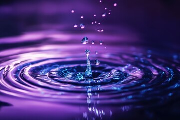 Water Droplet Impacting Surface Creating Ripples