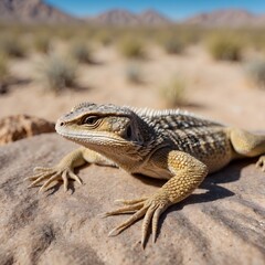 Naklejka premium Desert Elegance: A Close-Up of the Coachella Valley Fringe-Toed Lizard