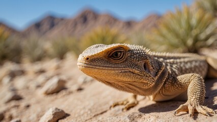 Fototapeta premium The Fine Details: Coachella Valley Fringe-Toed Lizard in Its Natural Habitat