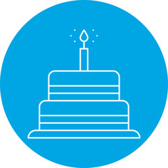 Cake I icon single vector illustration
