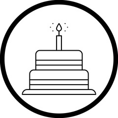 Cake I icon single vector illustration