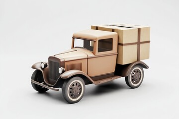 Three-Dimensional Cargo Carrier Truck, Isolated for Business and Commercial Use