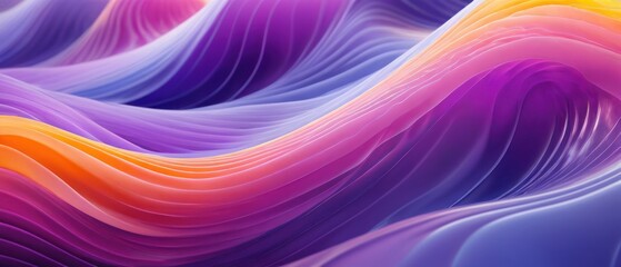 Obraz premium A vibrant abstract background featuring colorful flowing waves and curves in shades of pink, purple, and blue with a smooth, textured design