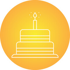 Cake I icon single vector illustration