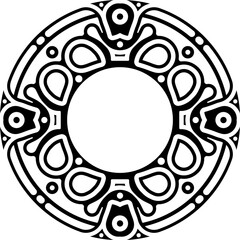 Elegant luxury frame with ornate borders. Stylish round ornament with a place for your text isolated on white background. Design elements. Template for greeting card, invitation. Vector illustration.