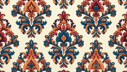 Elegant, repeating damask pattern in seamless design , gold, pattern