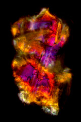 Multicolor sand grain from a Caribbean beach, with polarization.