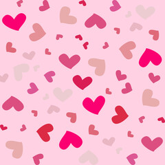 Illustration of hearts love card 