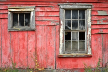 Obraz premium Weathered Flakes: Peeling Paint on Decaying Walls of an Abandoned House