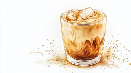 Artistic set of vector coffee beans and coffee cup drinks isolated on white background,hand-drawn vector,hot coffee drinks,cafe shop,modern flat design,Fashionable and cute coffee motif concept.