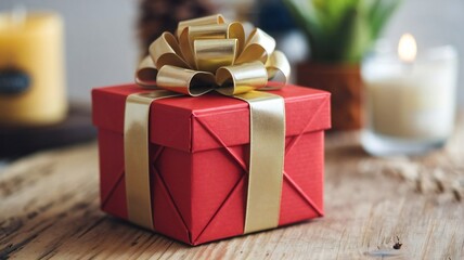 gift boxes on a wooden background